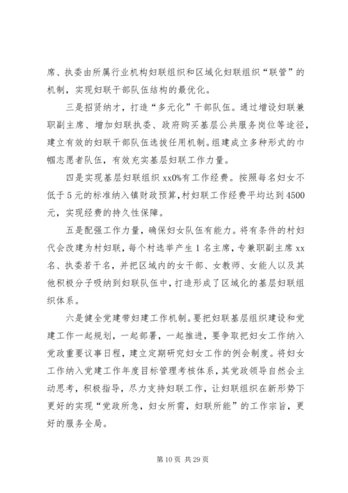 妇联壮大基层组织建设调研报告四篇.docx