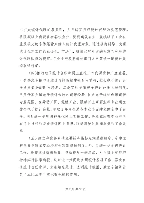 县贯彻落实全市统计工作会议精神情况汇报[优秀范文5篇].docx