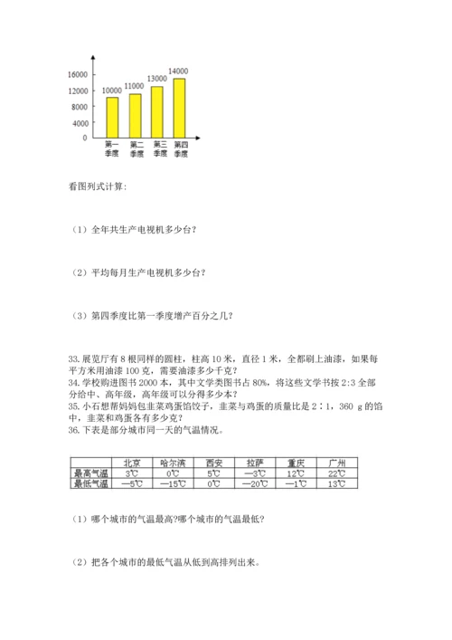 六年级小升初数学应用题50道（综合题）word版.docx