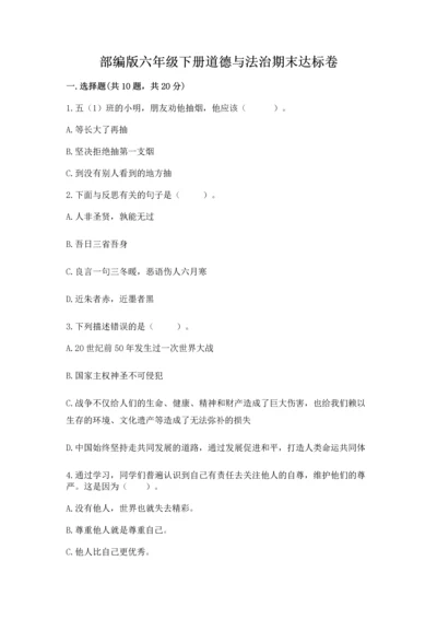 部编版六年级下册道德与法治期末达标卷含答案【名师推荐】.docx