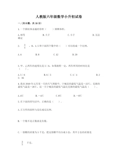 人教版六年级数学小升初试卷【典型题】.docx