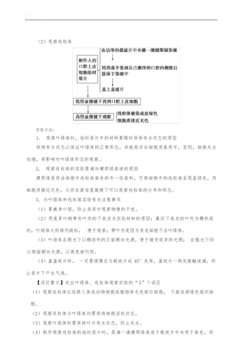 【高中生物】基础实验(人教版(上))：实验3 观察线粒体和叶绿体含解析123436.docx