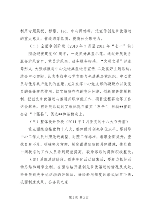 政务中心党支部创优争先工作意见.docx