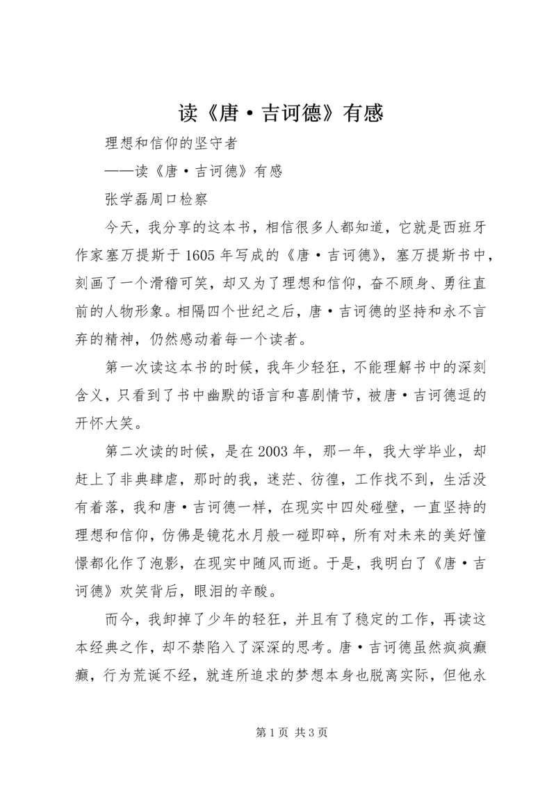 读《唐·吉诃德》有感.docx