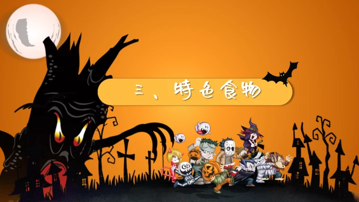 可爱卡通万圣节介绍通用PPT模版