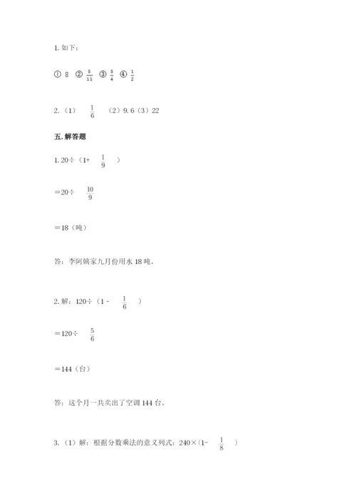 冀教版五年级下册数学第六单元 分数除法 测试卷附答案（考试直接用）.docx