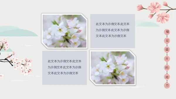 岛国之旅浪漫樱花季通用PPT模板