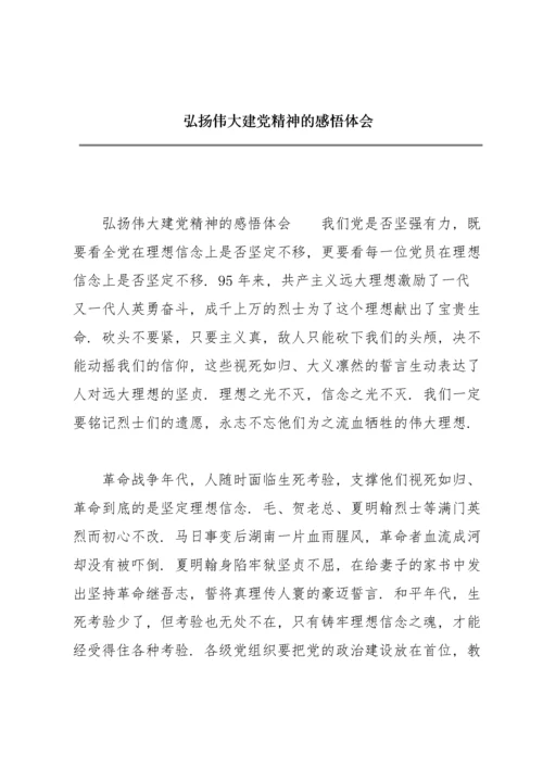 弘扬伟大建党精神的感悟体会.docx