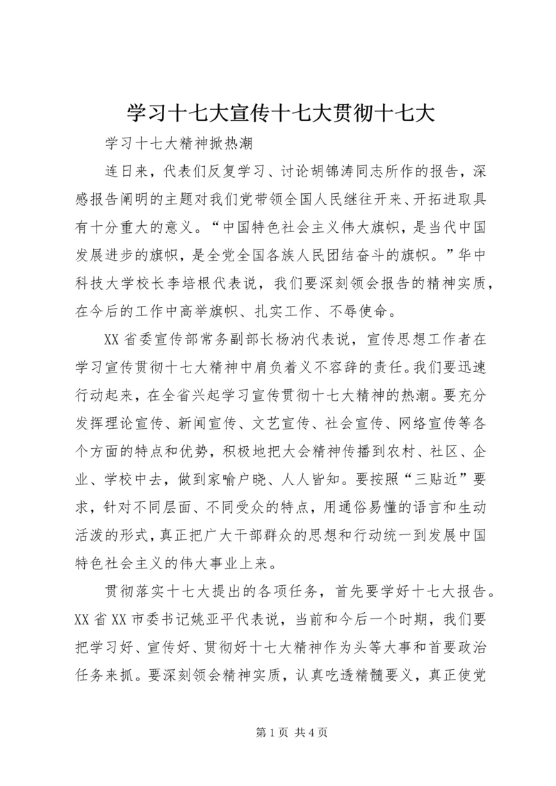 学习十七大宣传十七大贯彻十七大 (3).docx