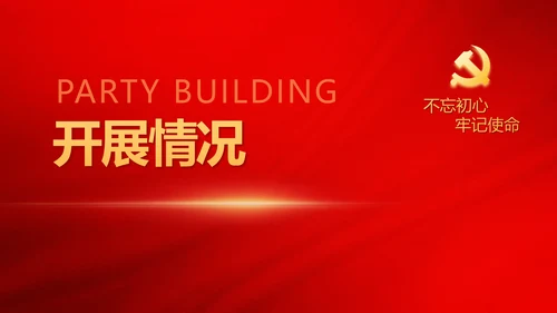 红色极简党建党支部学习教育活动动态PPT