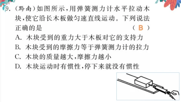 【人教版】物理八年级下册 期中自我测评 习题课件
