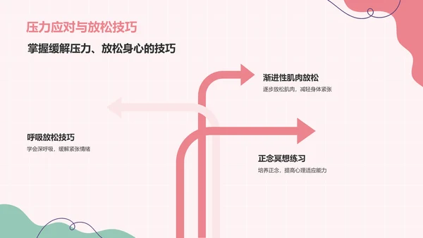 红色插画风心理健康主题班会PPT模板