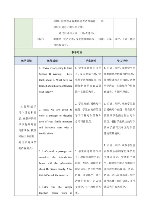 Unit 2 Weare Family（大单元教学设计）-2024-2025学年人教版（2024）七