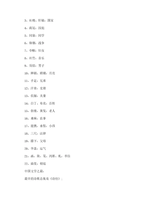 中考语文知识点总结归纳重点