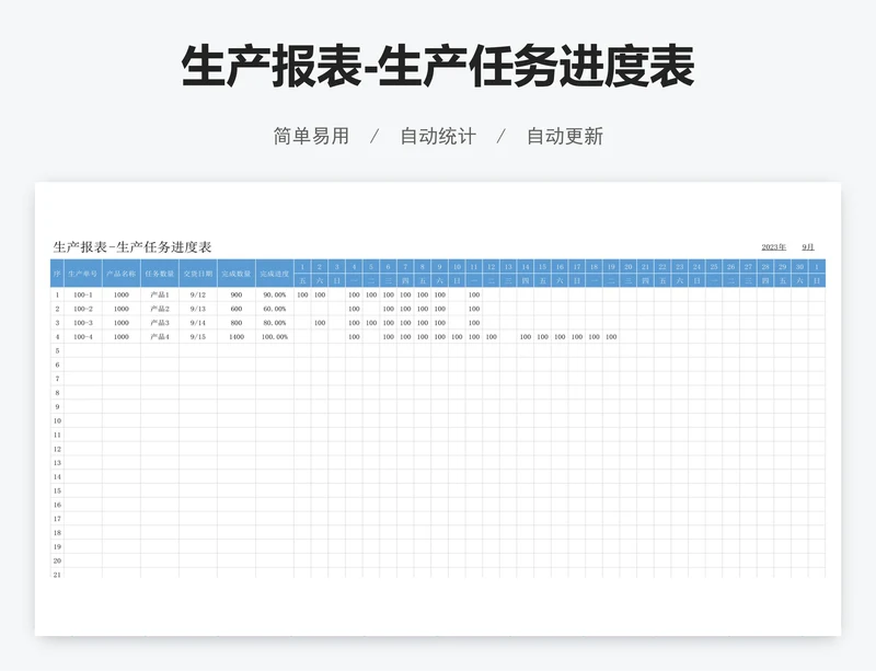 生产报表-生产任务进度表