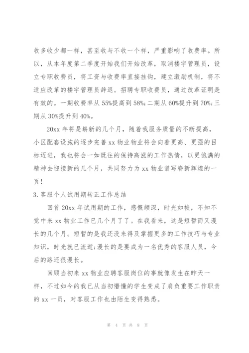客服个人试用期转正工作总结.docx