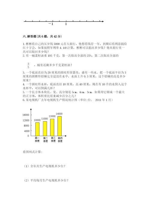 沪教版小学数学六年级下册期末检测试题及参考答案【名师推荐】.docx