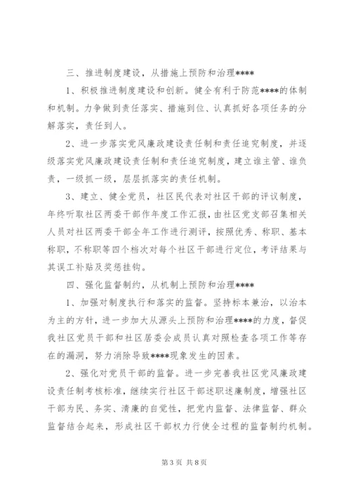 XX年度社区党风廉政建设工作计划范文.docx