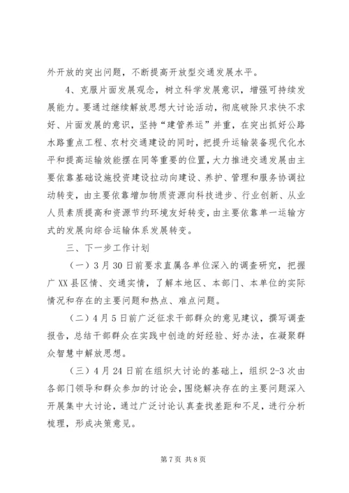 开展继续解放思想大讨论活动第一阶段工作情况汇报 (5).docx