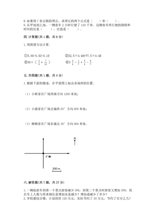 人教版六年级上册数学期末测试卷审定版.docx