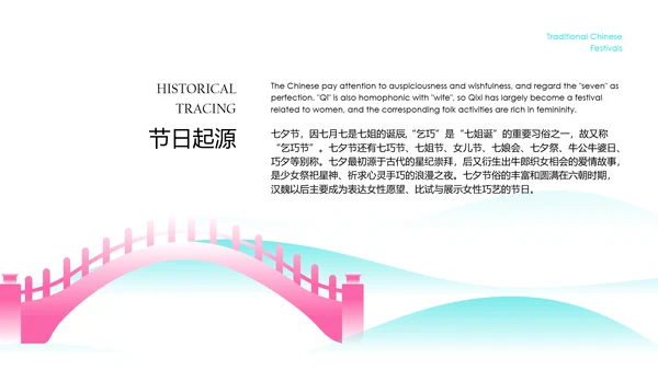 粉色清新风中国情人节介绍PPT模板