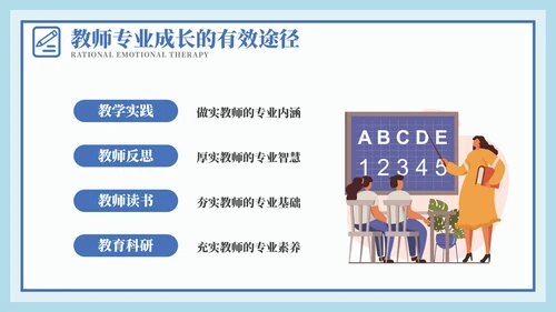 网站风教师专业成长教师培训PPT模板