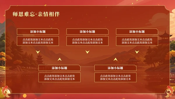 红黄色中国风毕业季锦鲤升学宴主题PPT模板