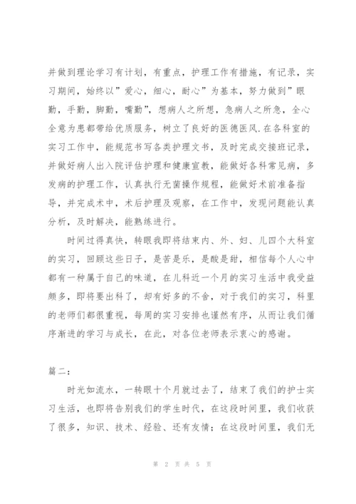 护士个人实习工作总结范本.docx