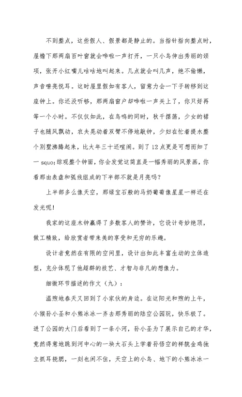 细节描写的作文