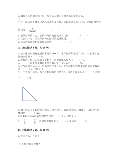 清原满族自治县六年级下册数学期末测试卷参考答案.docx