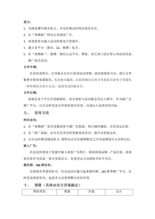 来踢桃商家合作专业方案范本.docx