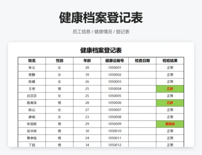健康档案登记表