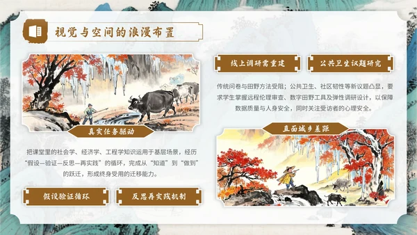 棕色中国风社会实践报告PPT模板
