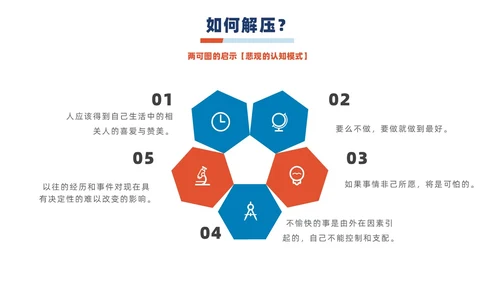蓝橙撞色简约商务职场减压商务通用内容型专用PPT