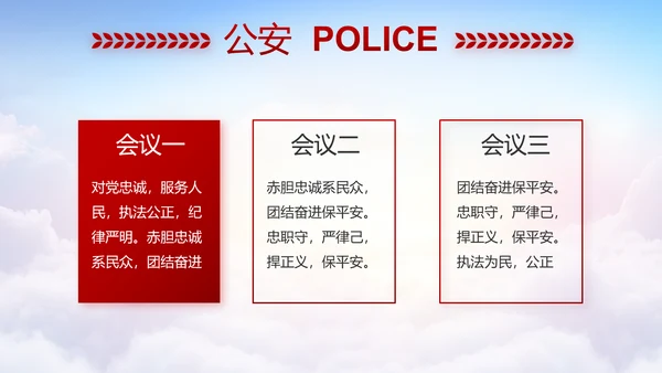 红色公安警察工作汇报报告动态PPT