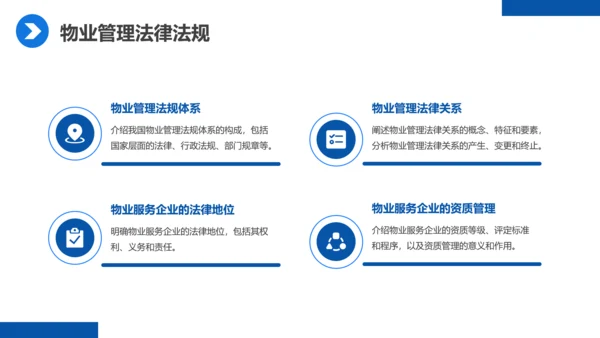 蓝色商务物业经理管理培训课件PPT模板