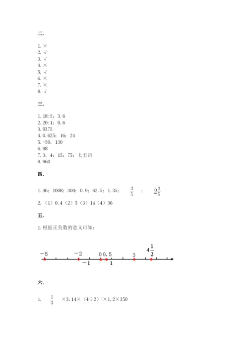 小升初数学综合模拟试卷精品【有一套】.docx