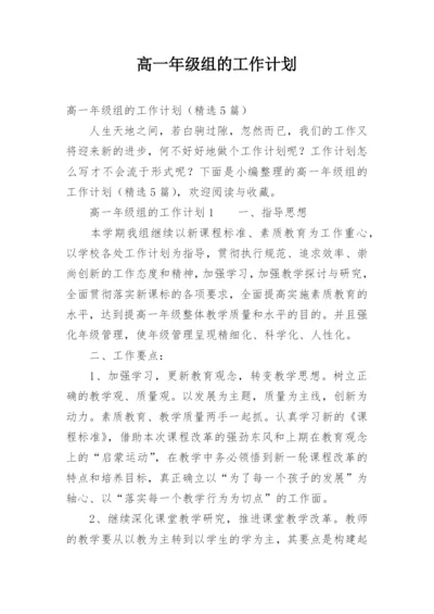 高一年级组的工作计划.docx