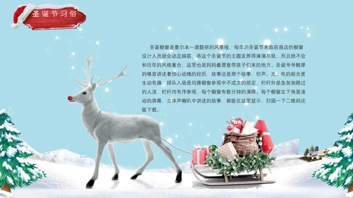 卡通风西方圣诞节习俗介绍PPT课件