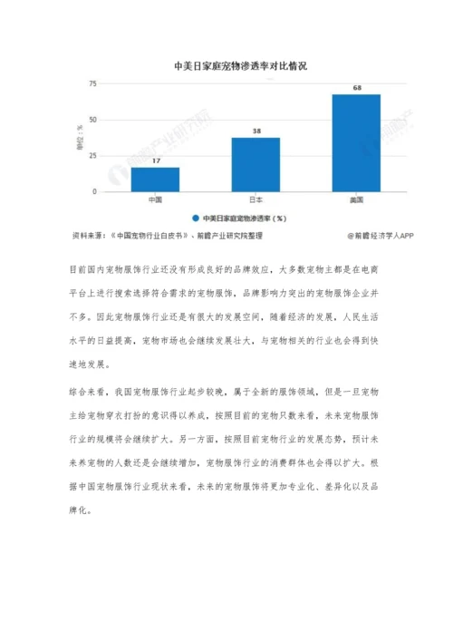 中国宠物服饰行业市场现状及发展趋势分析-将朝专业化、差异化及品牌化发展.docx