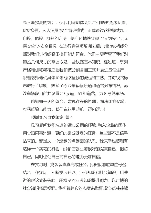 有关顶岗实习自我鉴定范文集锦十篇