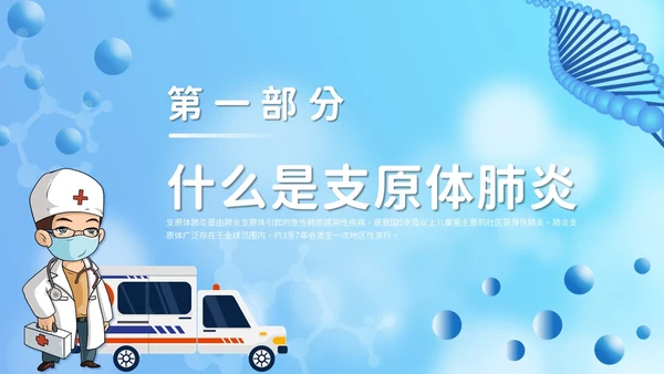 卡通风支原体肺炎护理PPT模板