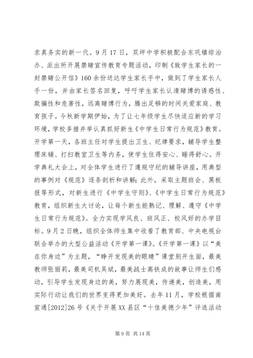 双坪中学办学水平综合督导评估自评报告.docx