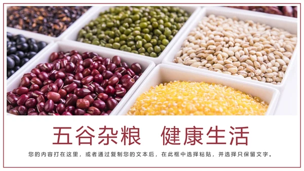 时尚五谷杂粮健康生活健康养生美食PPT模板