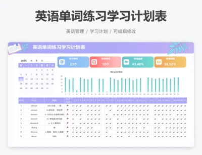 英语单词练习学习计划表