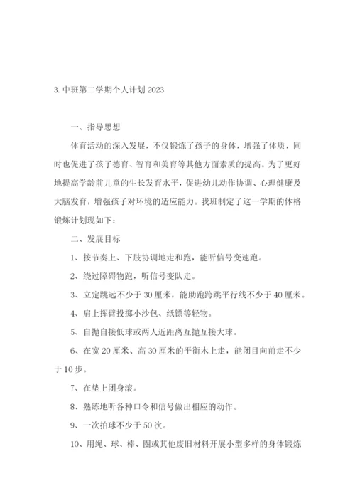 中班第二学期个人计划2023.docx