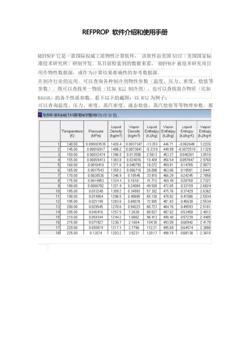 REFPROP 软件介绍和使用手册(中文说明书).docx