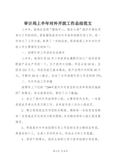 审计局上半年对外开放工作总结范文.docx