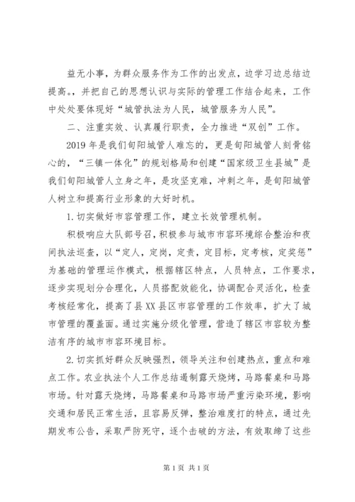 城管执法个人工作总结.docx