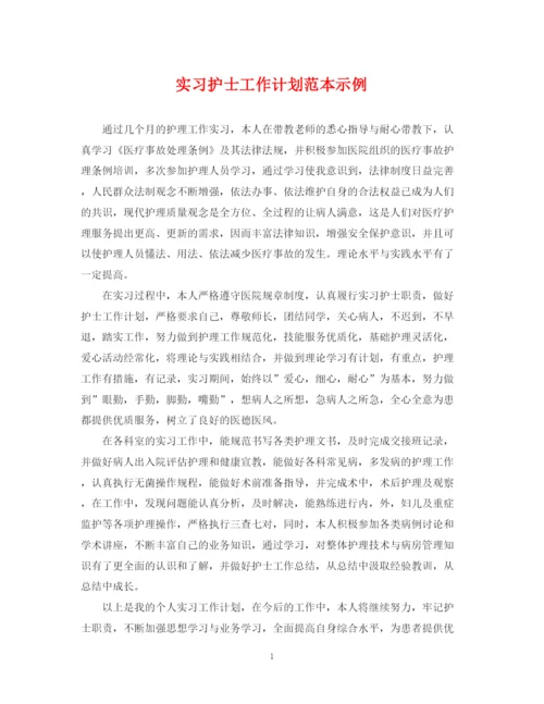 精编之实习护士工作计划范本示例.docx